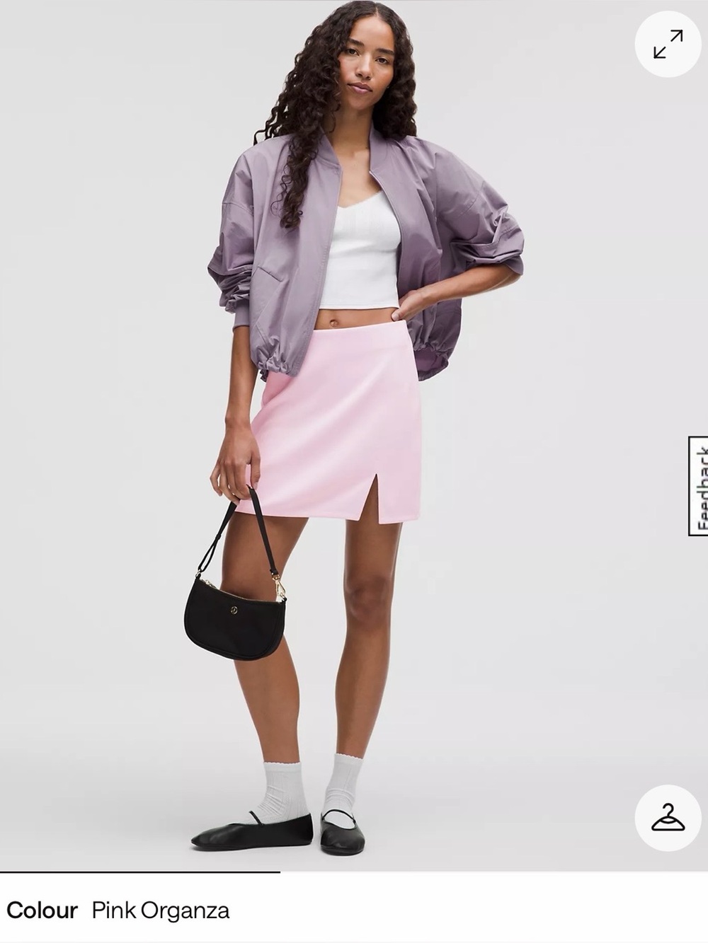 lululemon athletica Pink Organza Mini Skirt with Front Slit